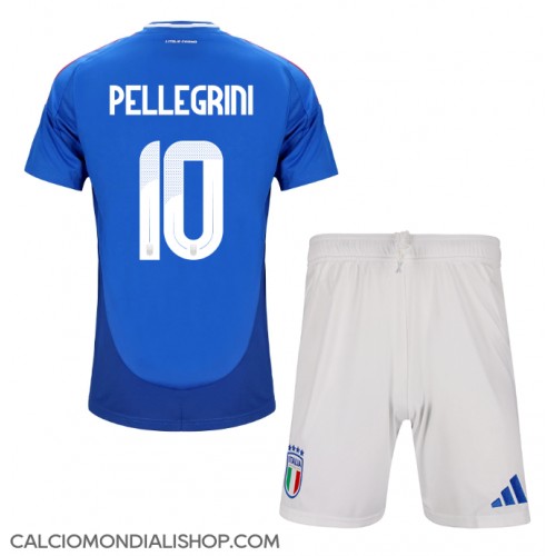 Maglie da calcio Italia Lorenzo Pellegrini #10 Prima Maglia Bambino Europei 2024 Manica Corta (+ Pantaloni corti)